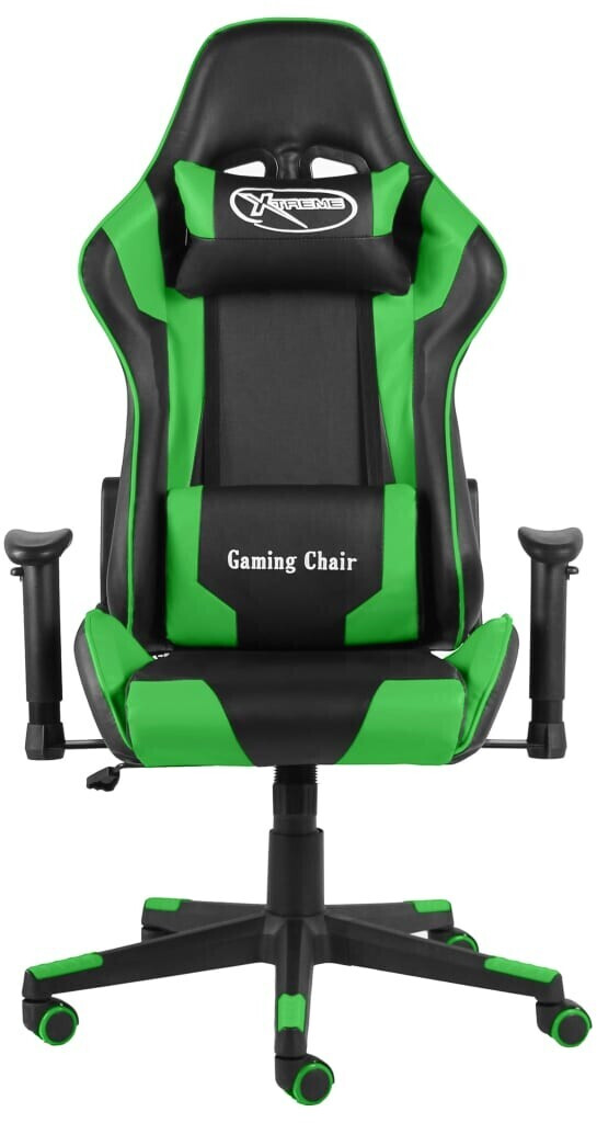 vidaXL Chaise gamer pivotante Vert