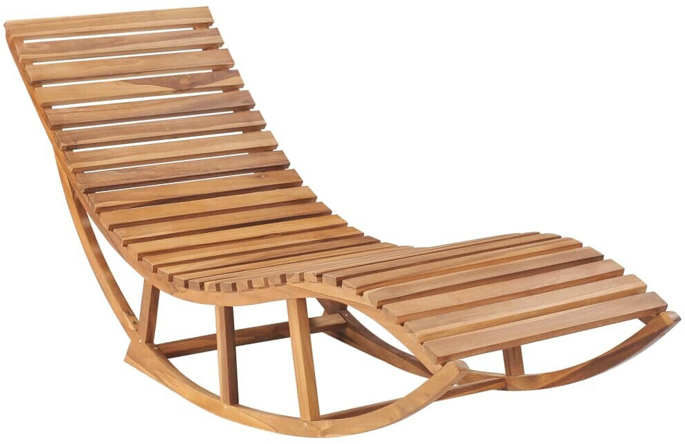 vidaXL Chaise longue à bascule en bois de teck