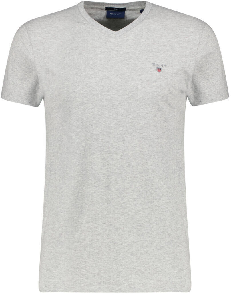 GANT Original Slim Fit VNeck TShirt (23410494) light grey melange ab