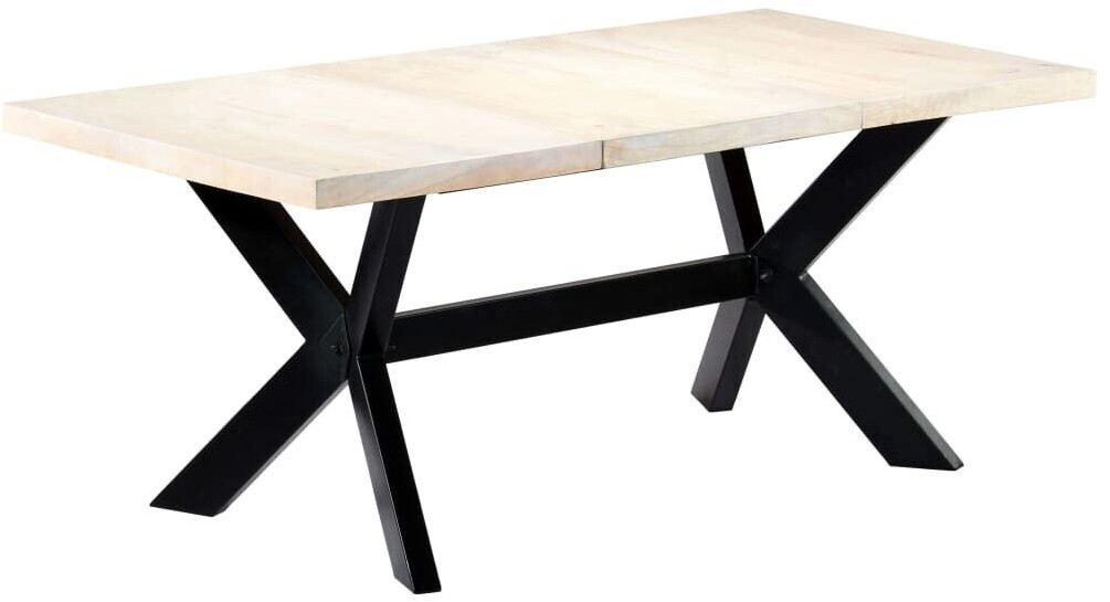vidaXL Dining Table Mango Wood - White