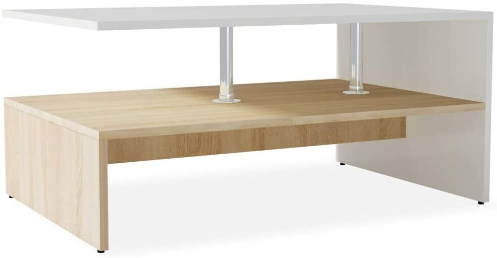 vidaXL Coffee Table Chipboard - White & Oak