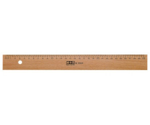 5 x Milan Lineal aus Holz 17cm mit Stahleinlage und mm-Teilung Buchenholz 