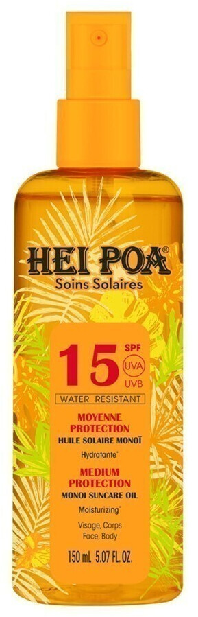 Hei Poa Huile solaire moyenne protection SPF15 (150 ml)
