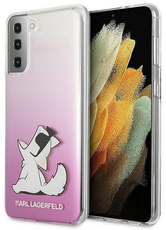 Karl Lagerfeld PC/TPU Choupette Eats Cover for Samsung Galaxy S21+ - Gradient Pink