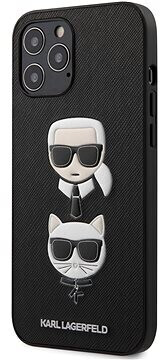 Karl Lagerfeld Saffiano K&C Heads for Apple iPhone 12 Pro Max Black