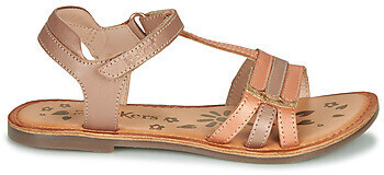 Sandales Ouvertes Pour Fille Kickers Diamanto - En Cuir, Scratch, Semelle Synthétique - Talon 1 Cm