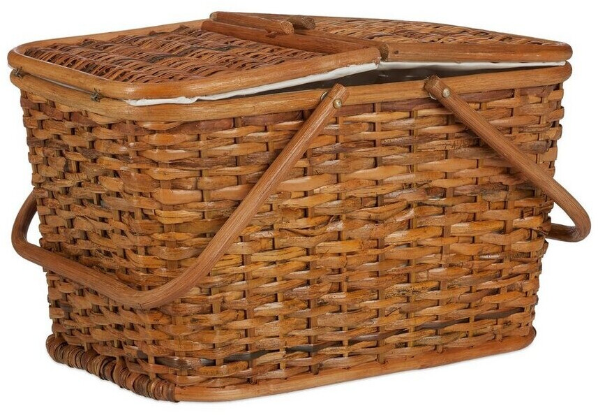 Relaxdays Picnic Basket with Lid light brown