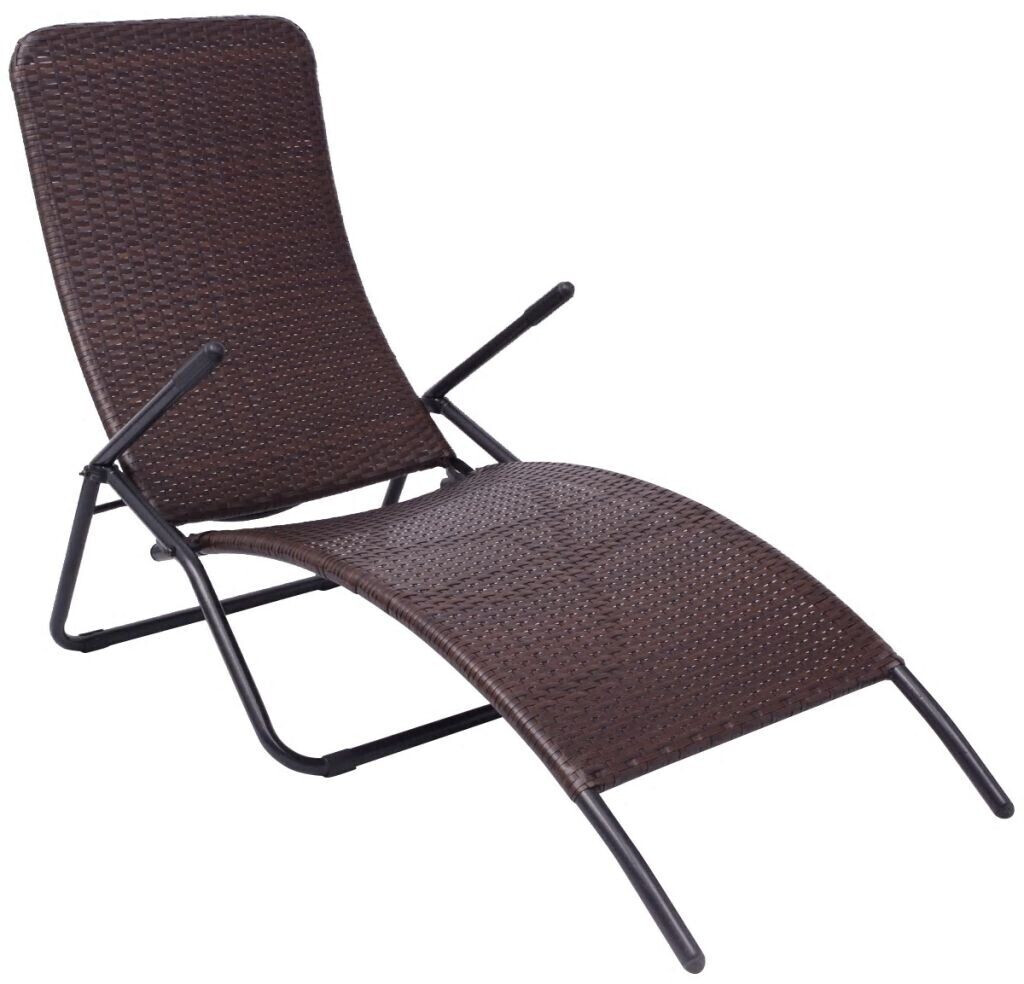 vidaXL Chaise longue pliante en rotin synthétique marron