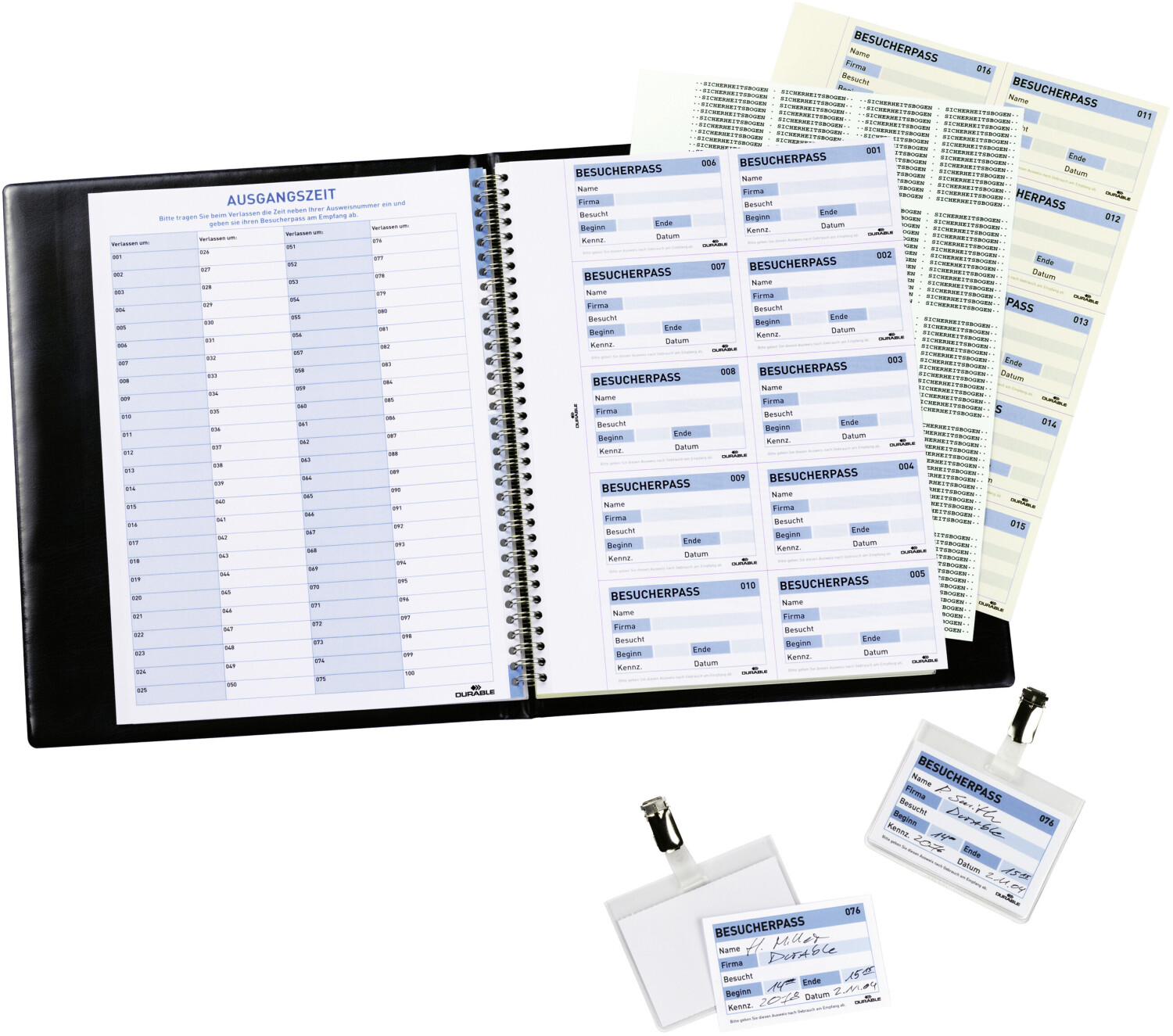 DURABLE 146361 Visitors Book 100 german for 100 name badges