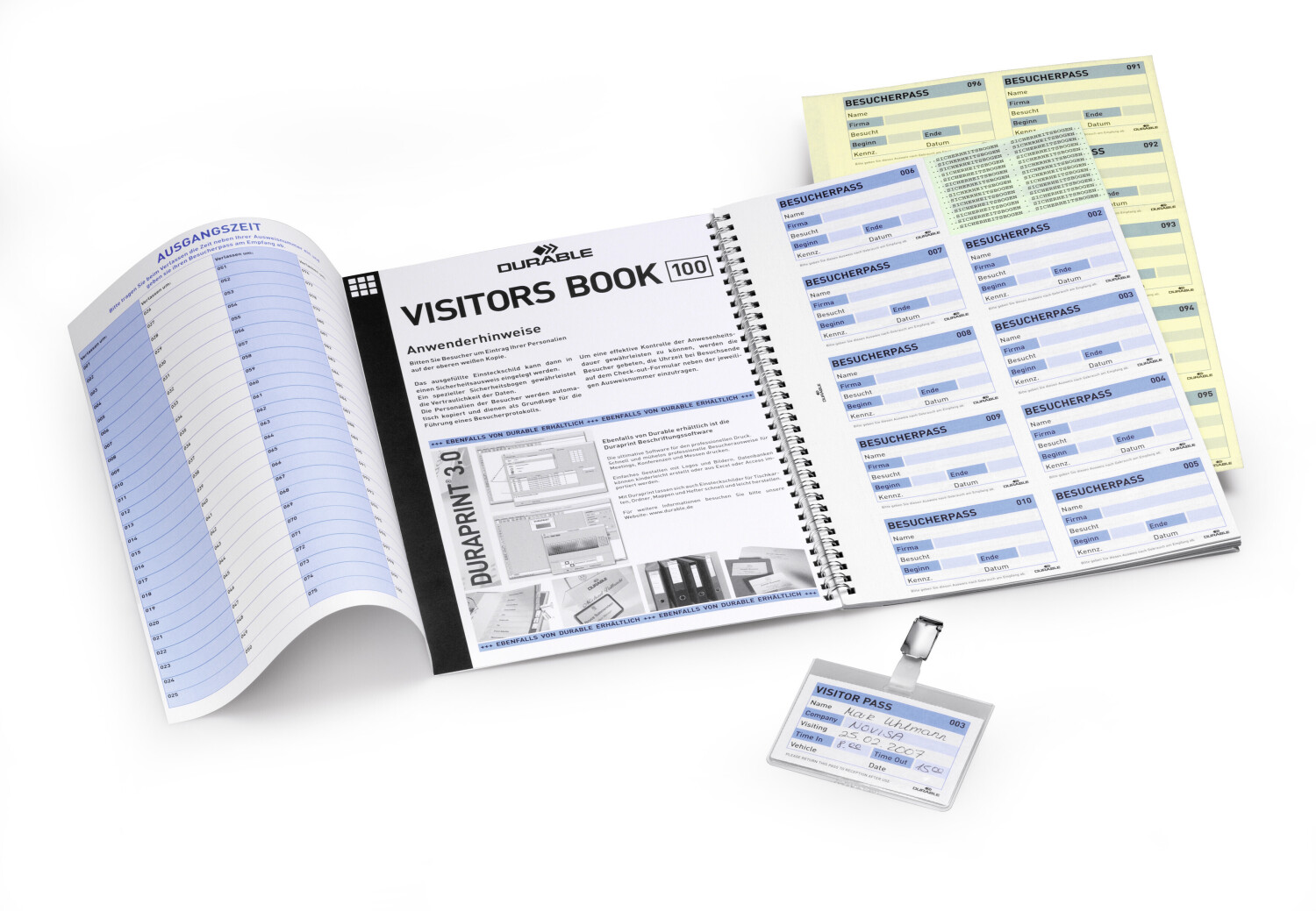 DURABLE 146461 Refill for Visitors Book 100 german for 100 name badges