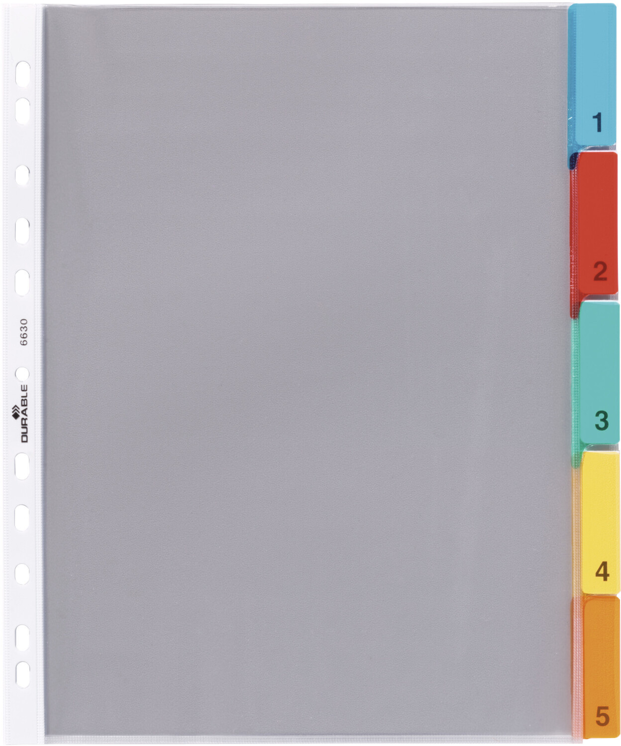 DURABLE 663019 Punched Pockets Index Set with 5 Divisions Transparent