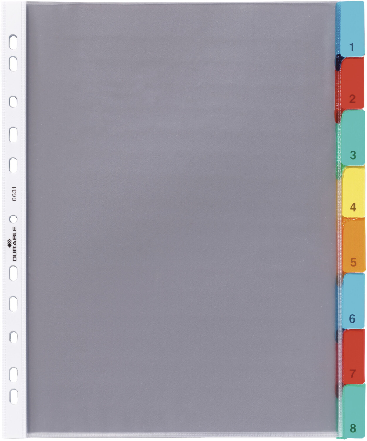 DURABLE 663119 Punched Pockets Index Set with 8 Divisions Transparent