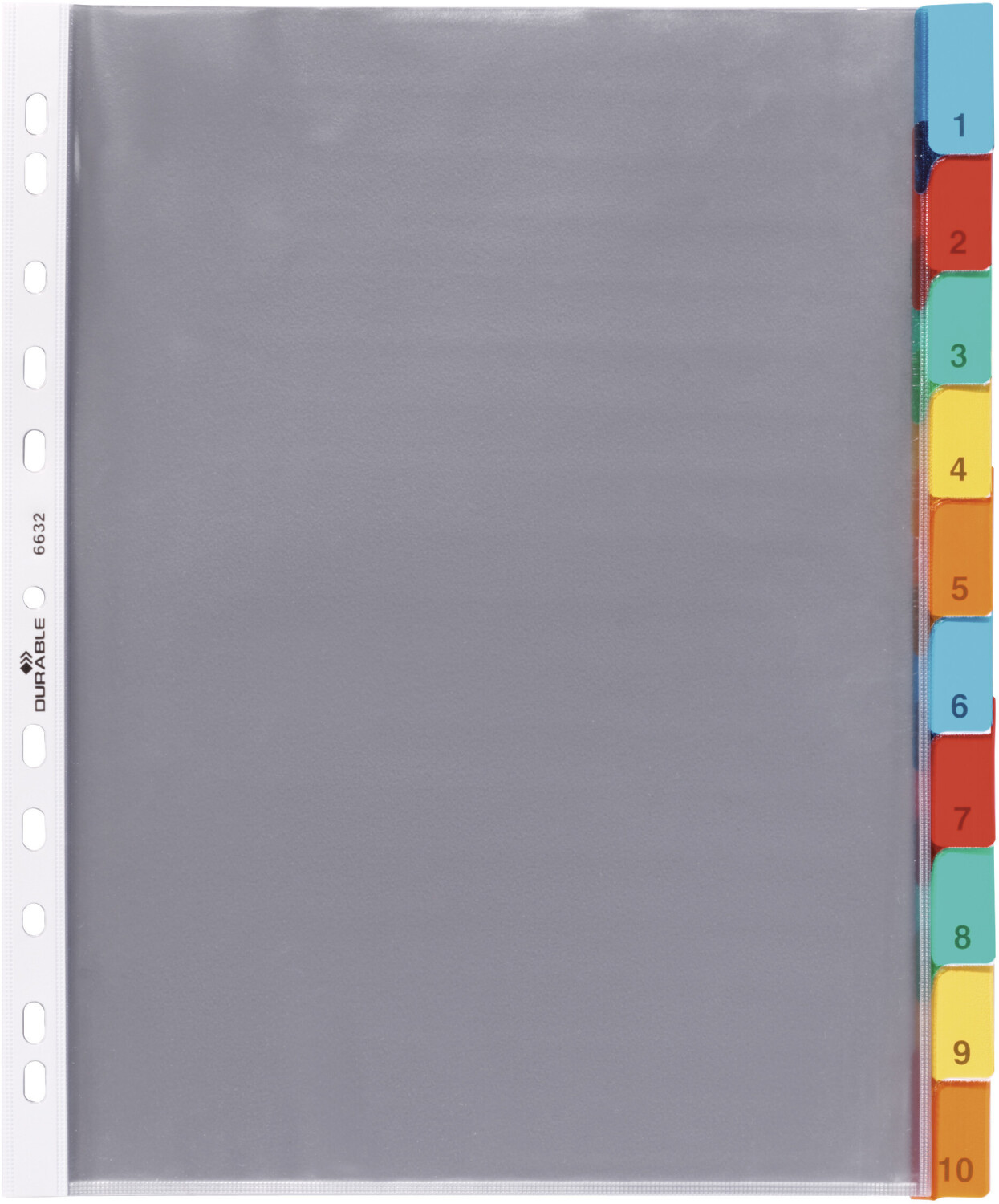 DURABLE 663219 Punched Pockets Index Set with 10 Divisions Transparent