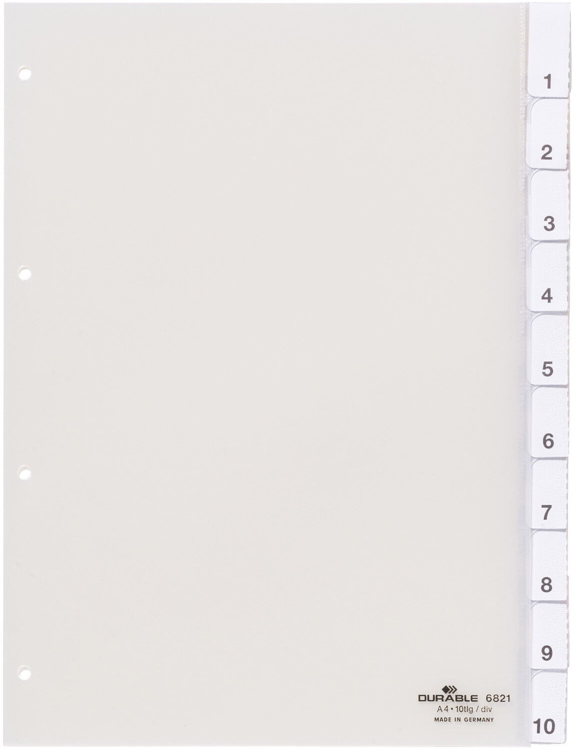 DURABLE 682119 File Dividers Hard Transparency Sleeves Blank Tabs for A4 10 Sheets Transparent