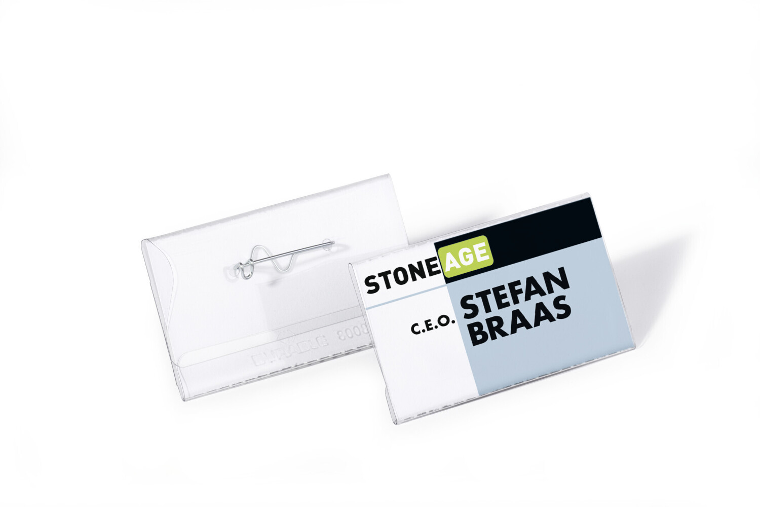 DURABLE 800819 Name Badge with Pin 40 X 75 mm Transparent Pack of 100