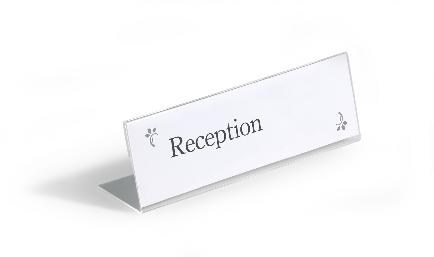DURABLE 803119 Table Name Plate Acrylic 61 x 210 mm clear Pack of 10