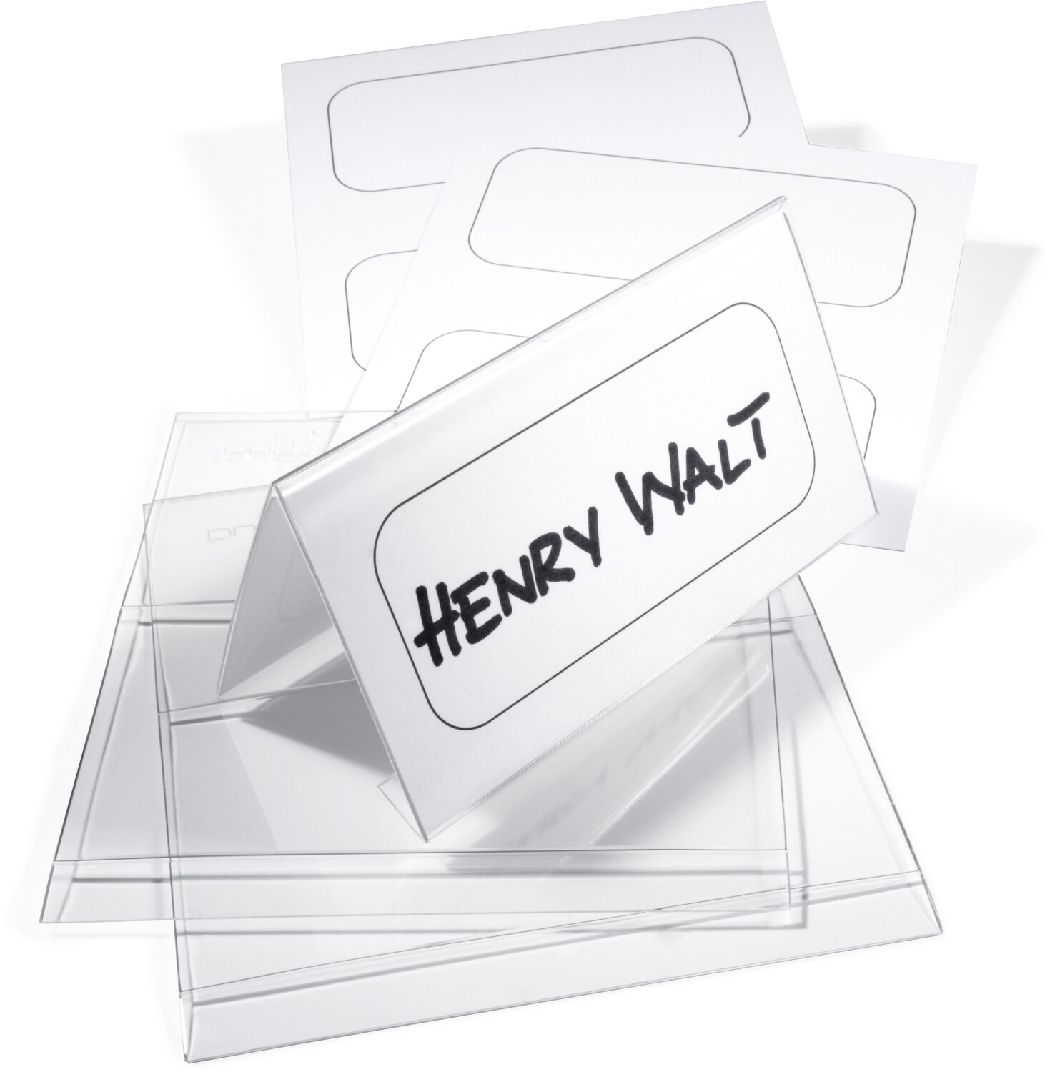 DURABLE 804719 Table Place Name Holder 104 x 100 mm [Pack of 10] Transparent