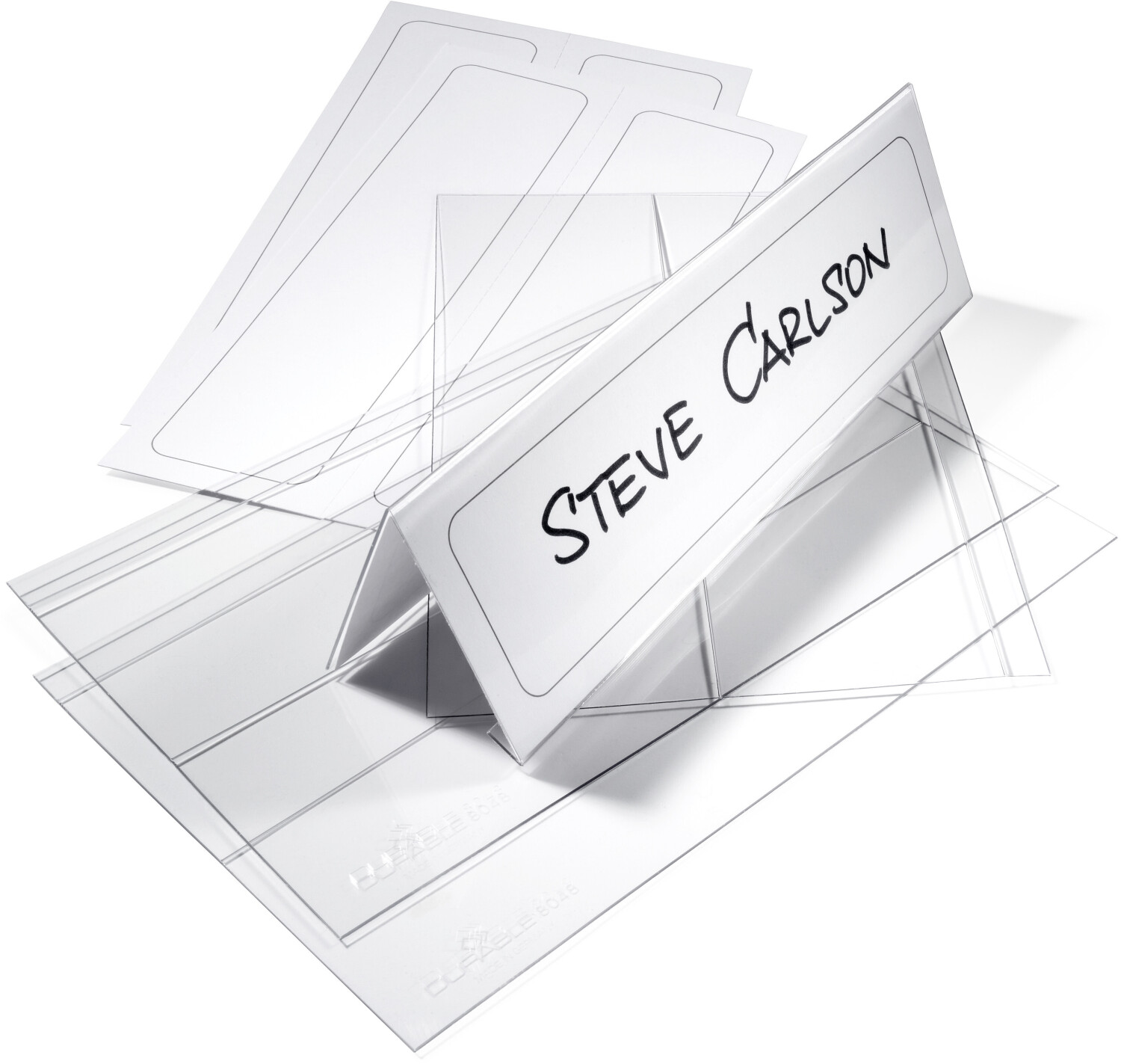DURABLE 804819 Table Place Name Holder 122 x 210 mm [Pack of 10] Transparent