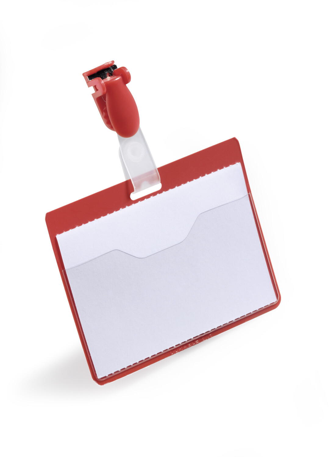 DURABLE 810603 Visitor Name Badge 60 x 90 mm Red (Pack of 25) with clip
