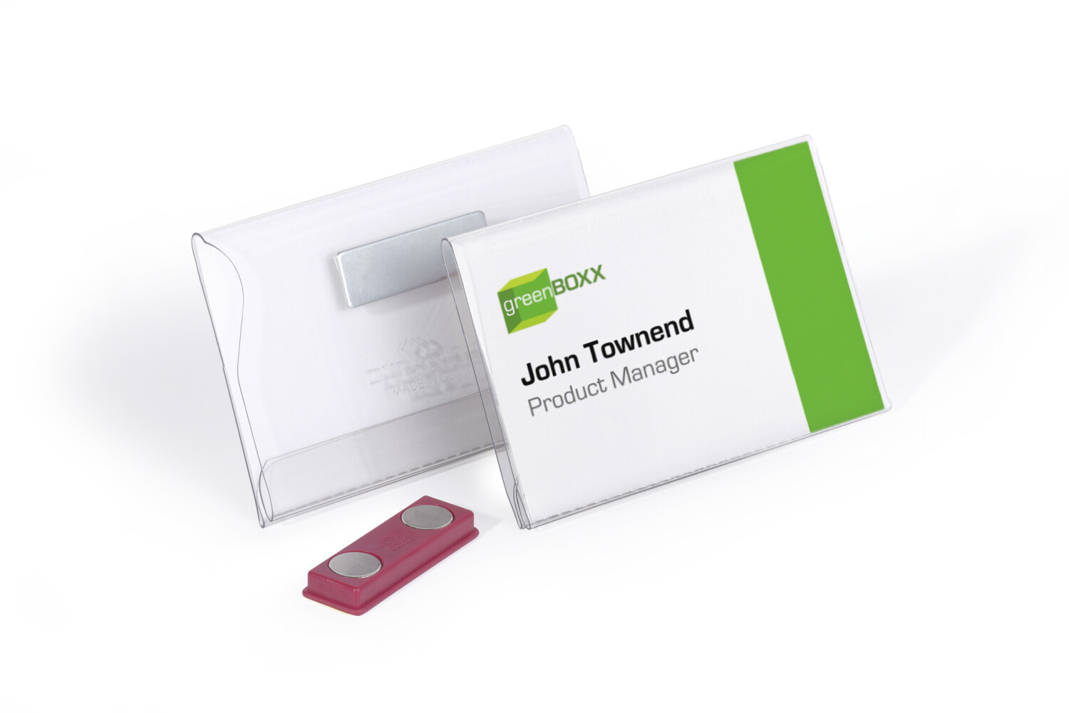 DURABLE 811719 75x40mm Name Badge with Magnet Transparent (Pack of 25)