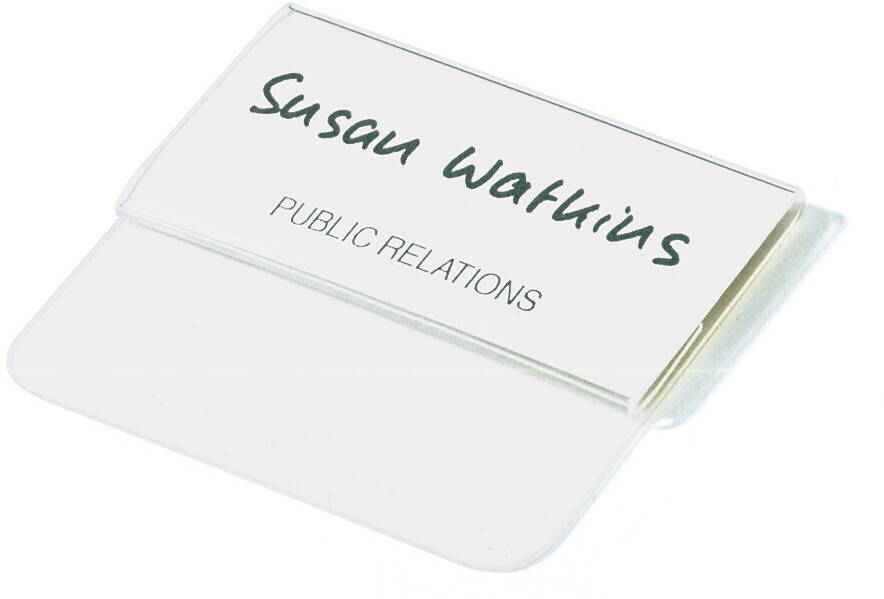 DURABLE 812019 Name Plate with Insert 40 x 75 mm Clear Pack of 25