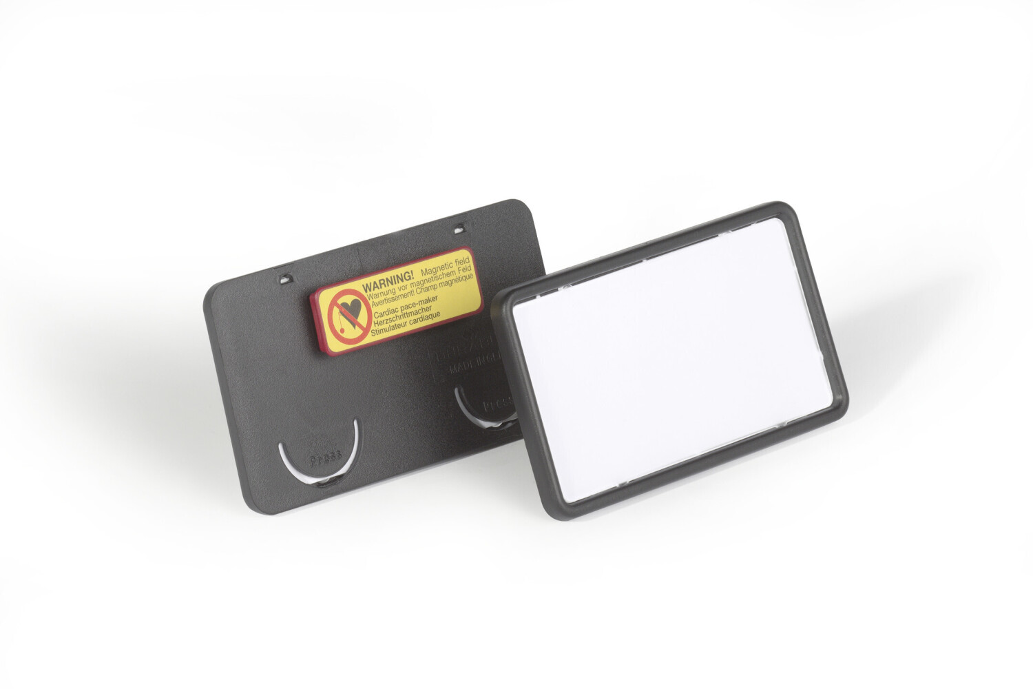 DURABLE 812901 Clip-Card Name Plate with Magnet 40 x 75 mm Black Pack of 25