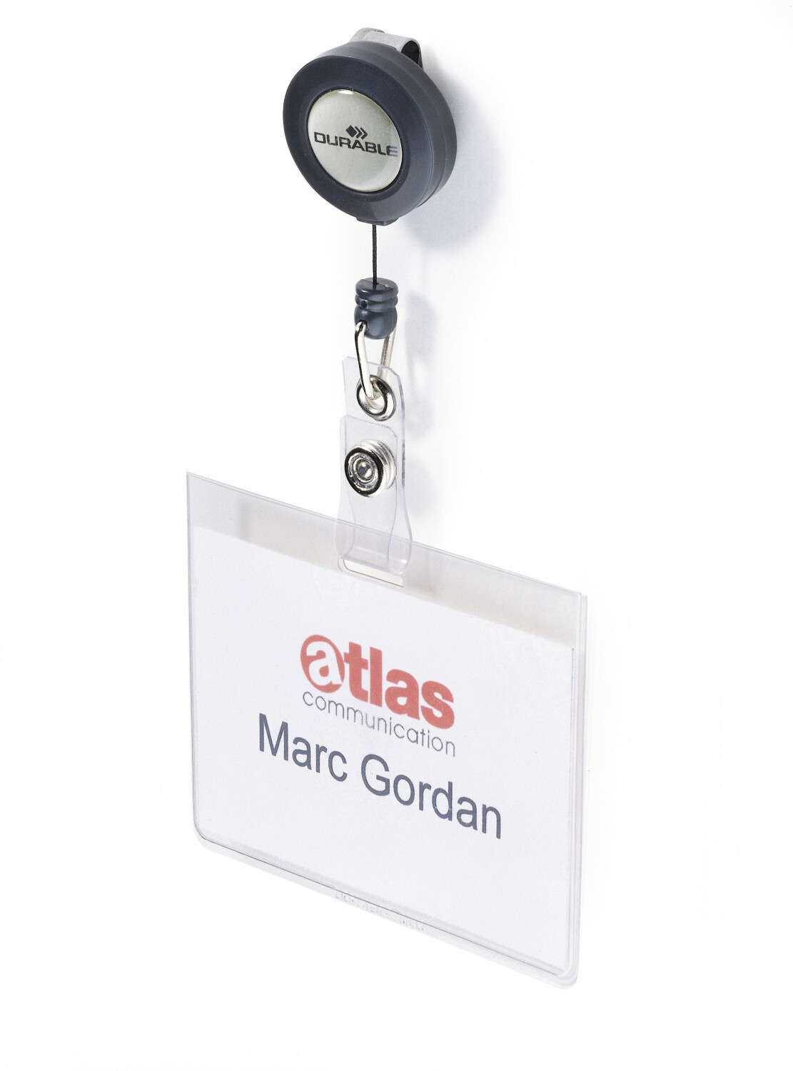 DURABLE 813819 Name Badge with Badge Reel Pack of 10 Transparent