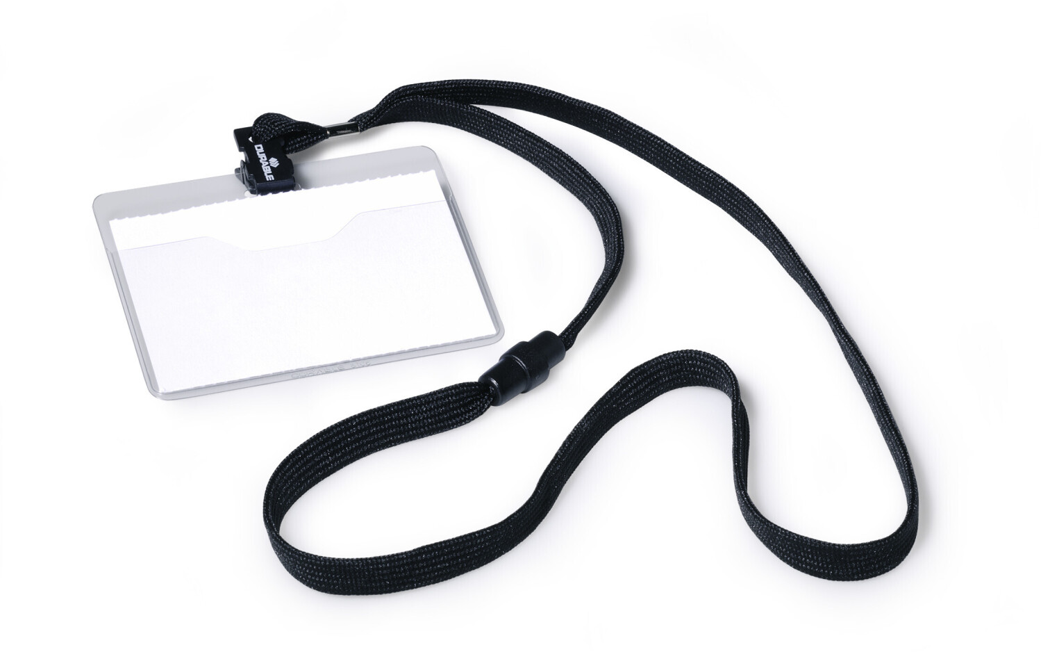 DURABLE 813901 Name Badge with Textile Neck Strap Pack of 10 Black