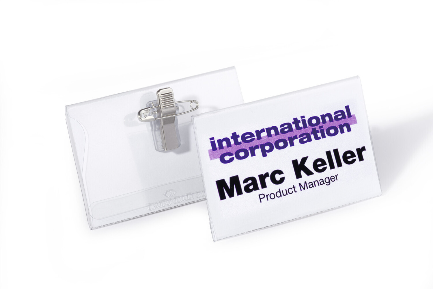 DURABLE 815719 Combi Clip Name Badge 40 x 70 mm tranparent Pack of 50