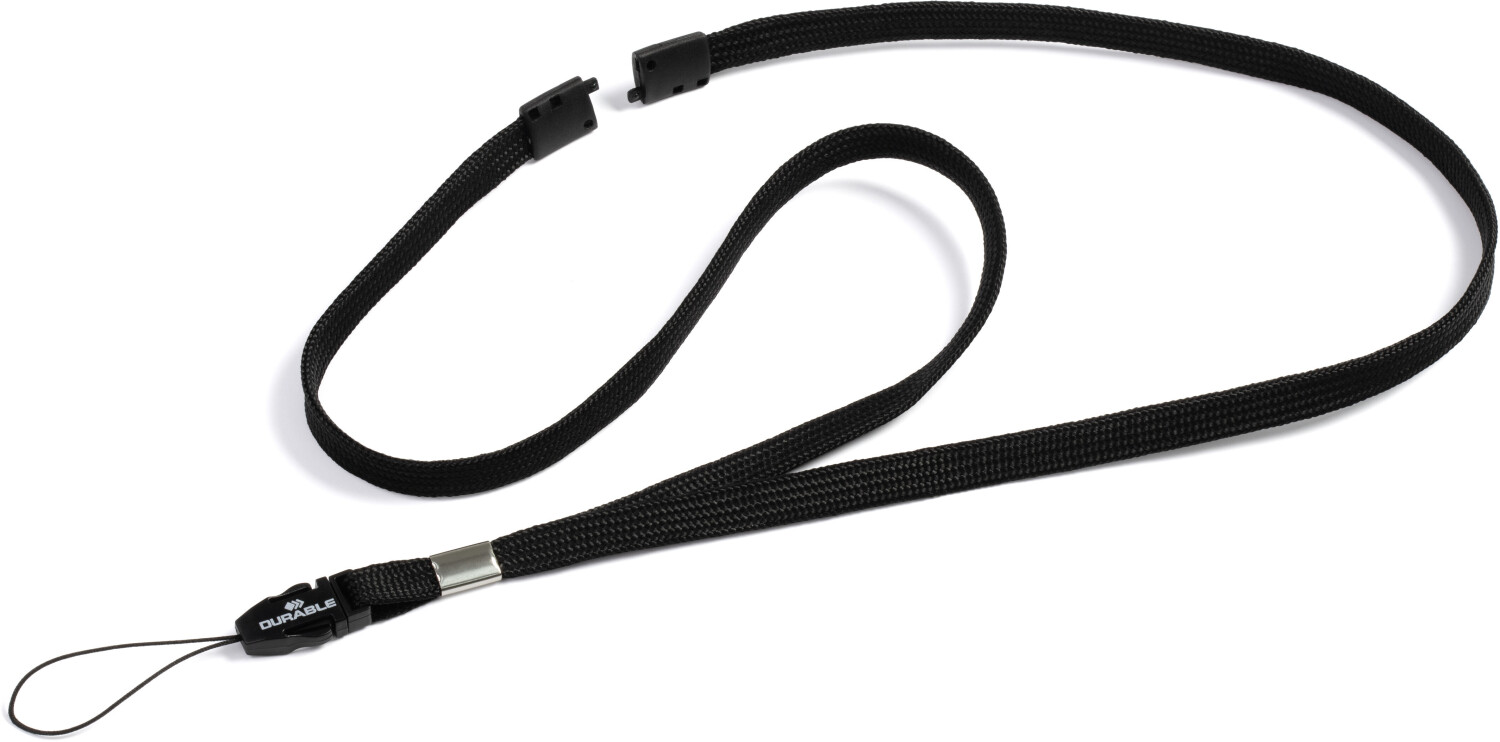 DURABLE 831301 Textile Strap with Loop for Name Badges And Badge Holder Black Pack of 10