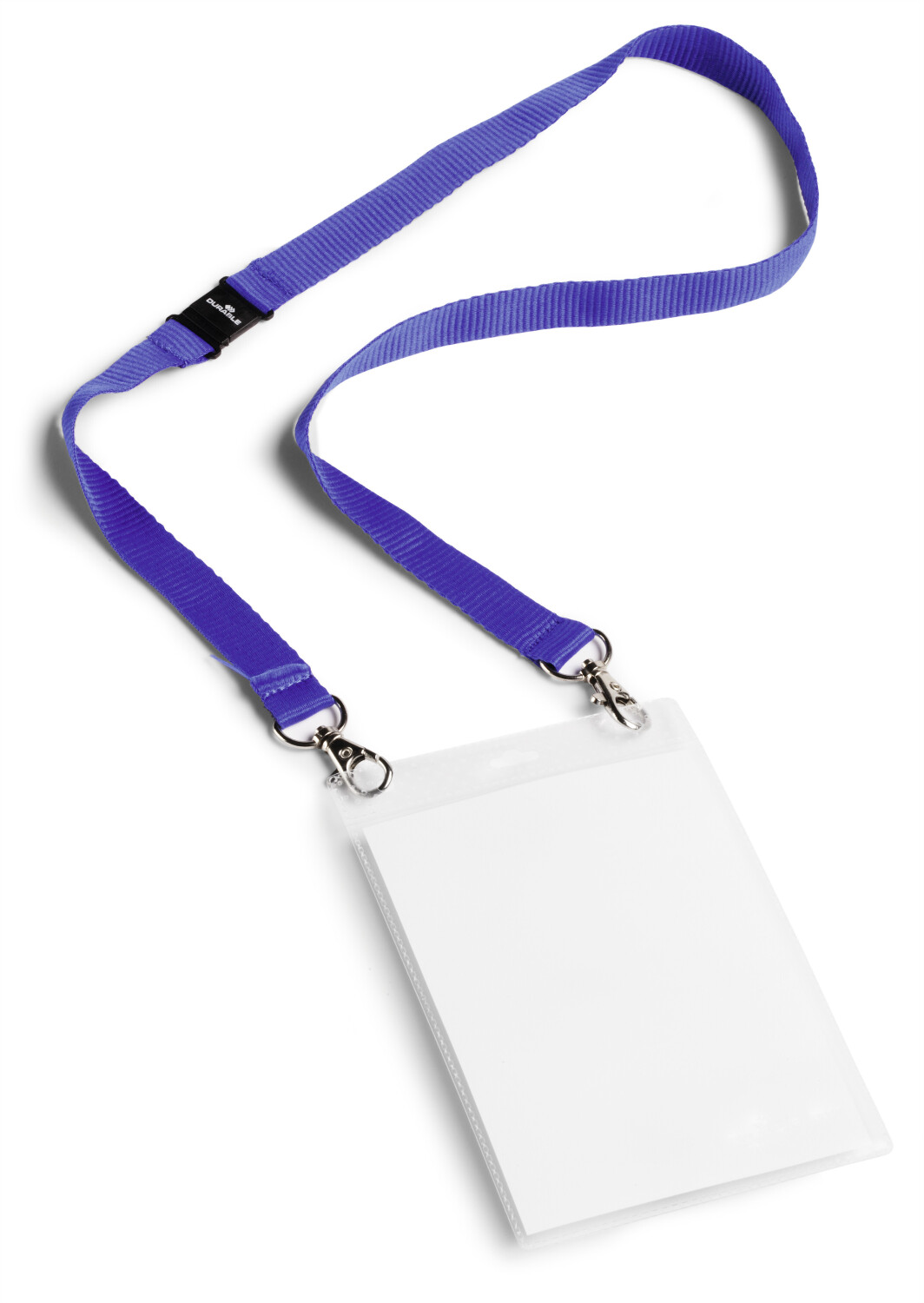 DURABLE 852507 Name badge A6 with textile necklace duo Dark Blue Pack of 10