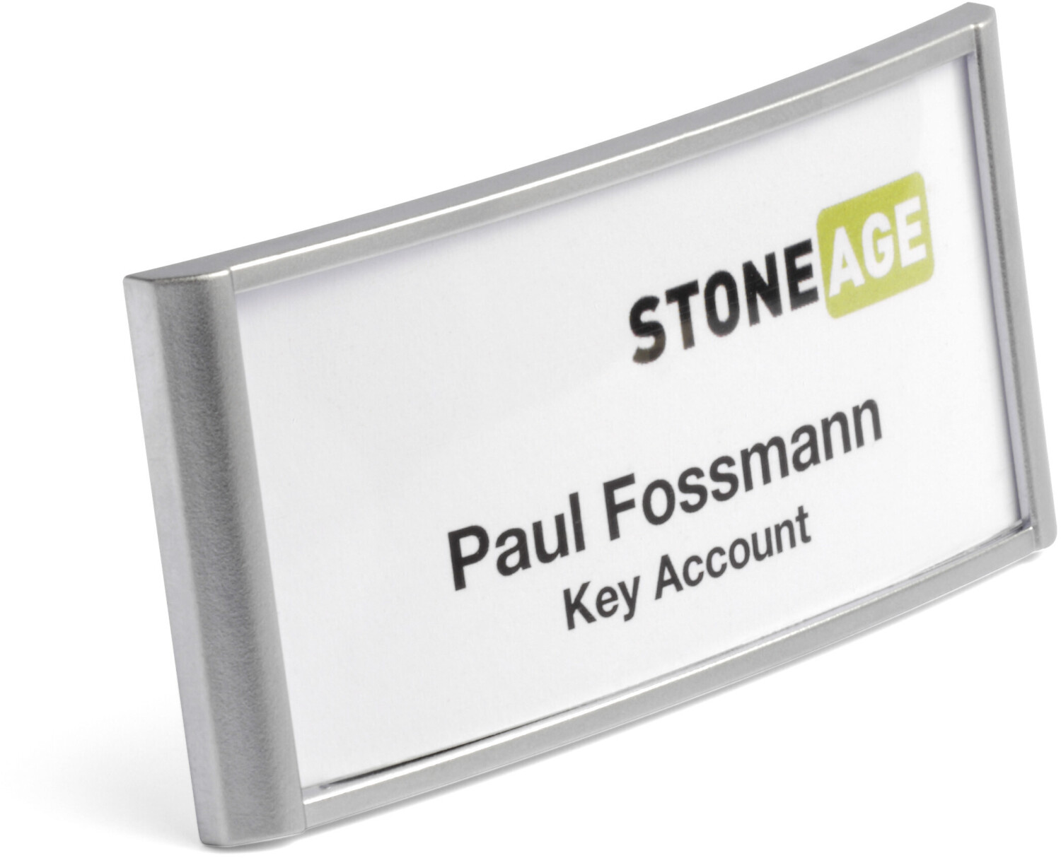 DURABLE 854123 Classic Name Badge with Combi Clip 30 x 65 mm Silver (Pack of 10)