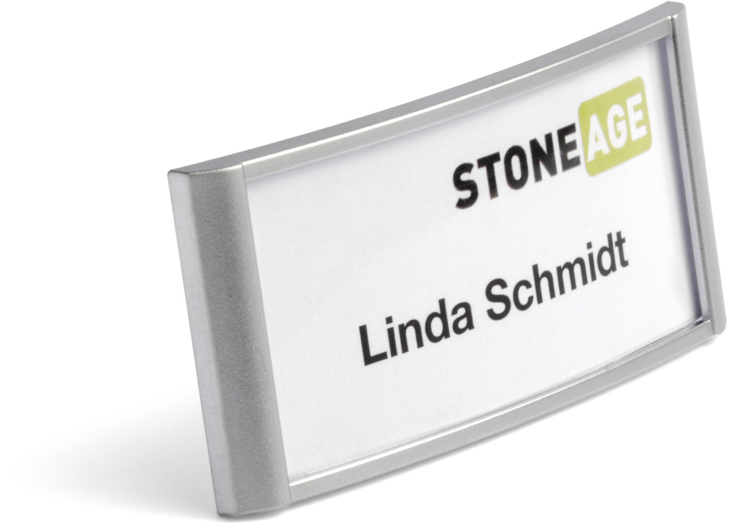 DURABLE 854323 Classic Name Badge with Combi Clip 34 x 74 mm Silver (Pack of 10)