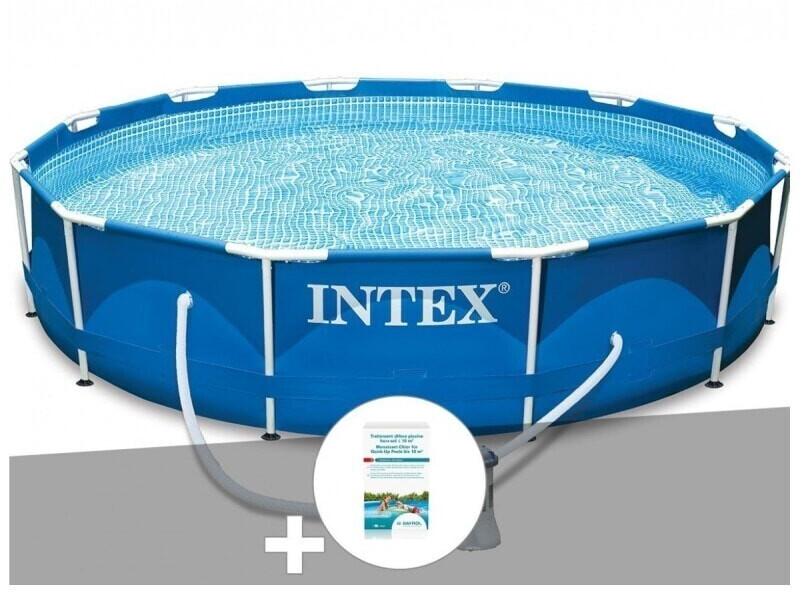 Intex Metal Frame 366 x 76 cm (28212) + kit de traitement au chlore