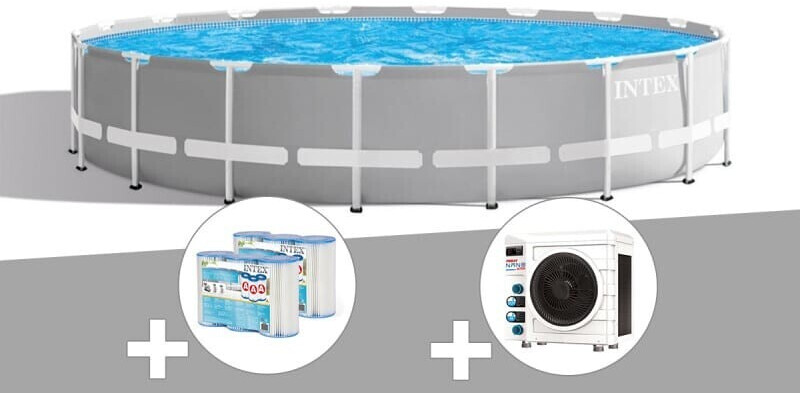 Intex Prism Frame ronde 549 x 122cm (26732) + pompe à chaleur + 6 cartouches filtrantes