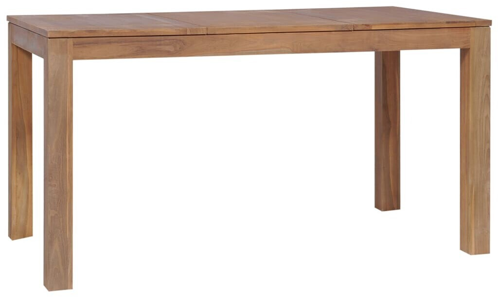 vidaXL Table en bois de teck et finition naturelle - 140cm