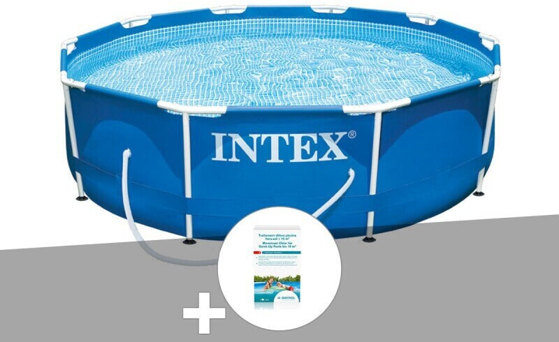 Intex Metal Frame 305 x 76 cm (28202) + kit de traitement au chlore