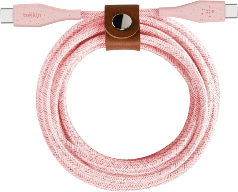 Belkin Boost Charge USB-C to USB-C Cable w/ Strap Pink