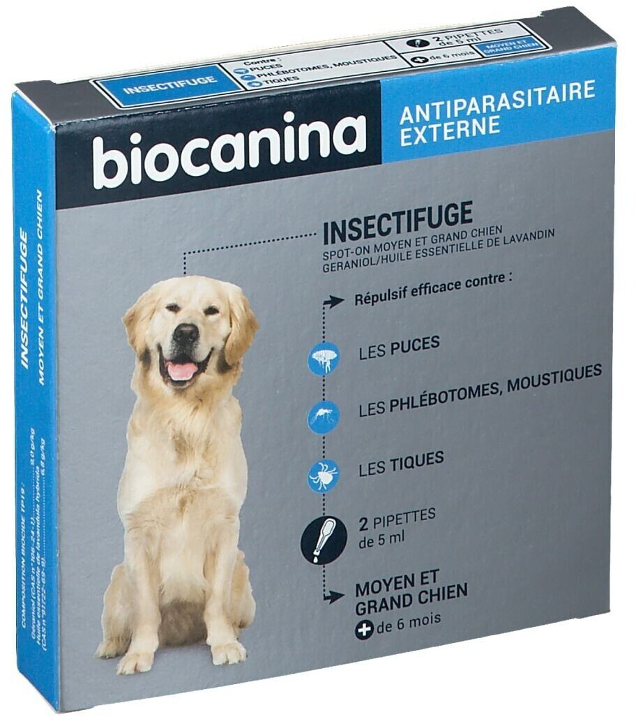 Biocanina Insectifuge moyen/grand chien 2 x 5 ml
