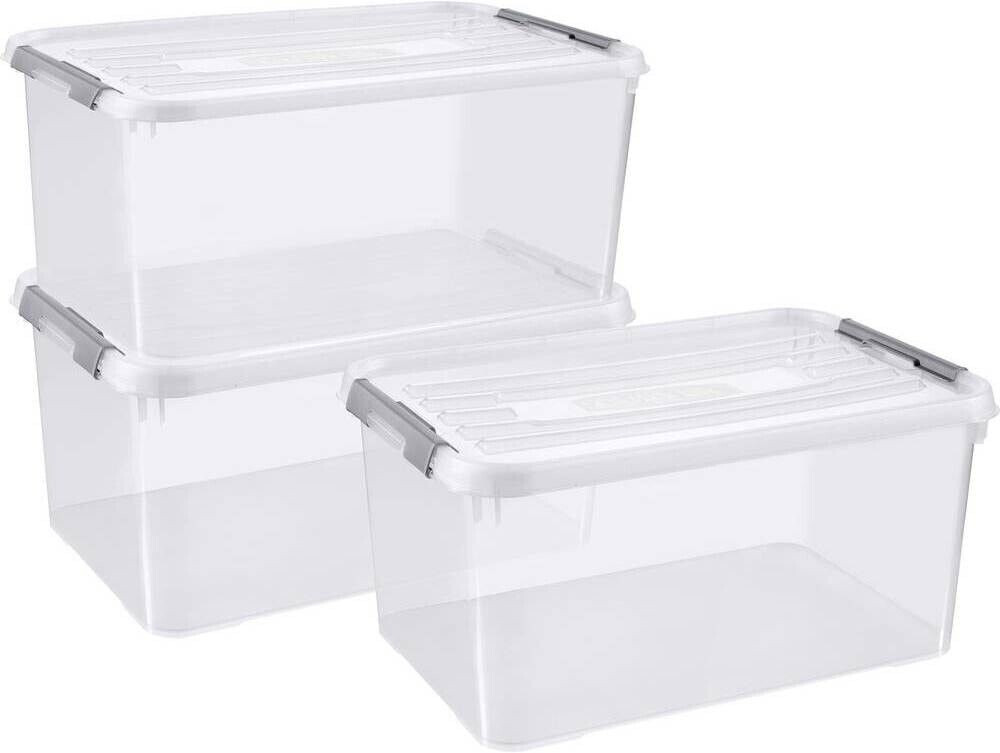 Curver Handy 50l with lid set of 3 transparent (240679)