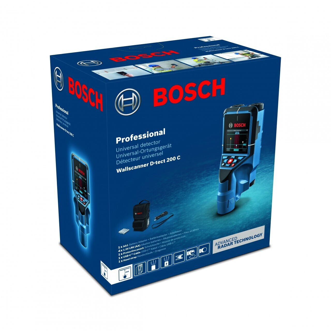 Bosch Professional Leitungsortungsgerät Wallscanner, D-tect 200 C