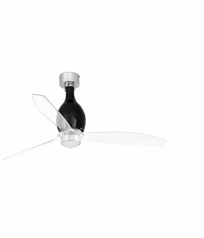 Faro Barcelona Mini Eterfan LED Smart noir brillant/transparent