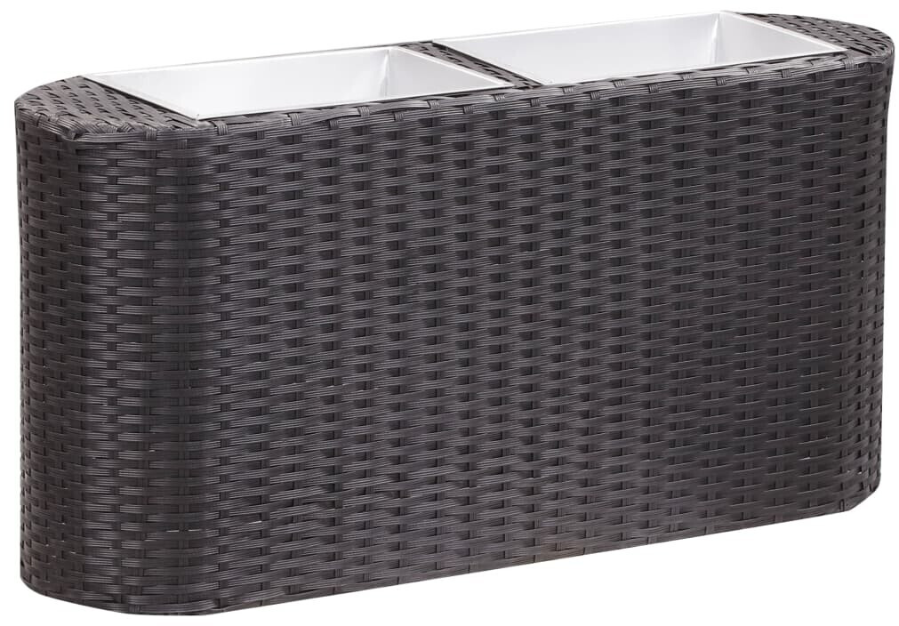 vidaXL Raised Bed Poly Rattan Black