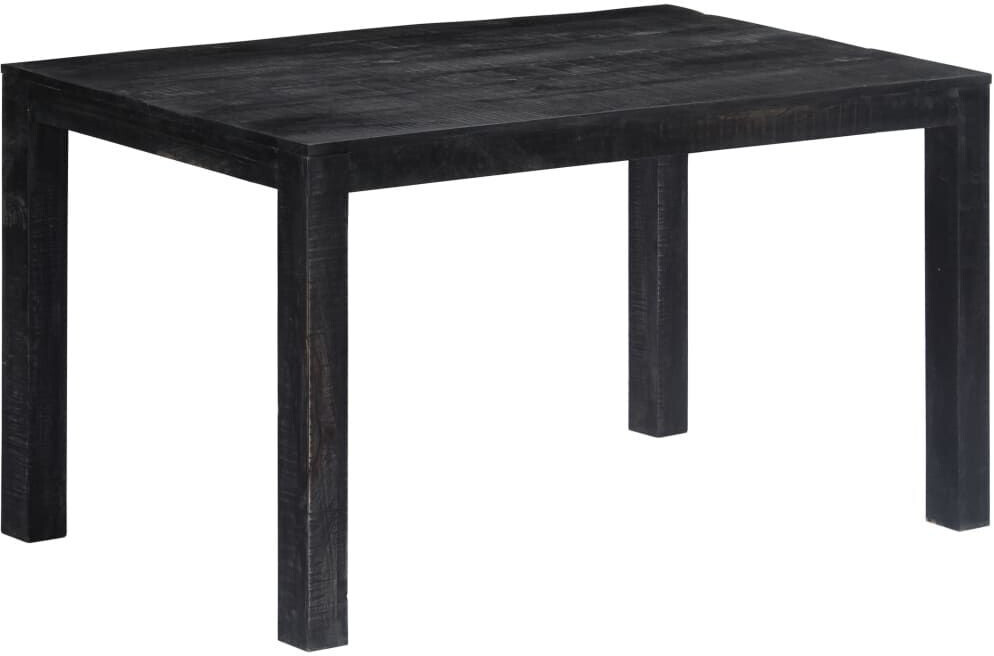 vidaXL Dining Table Solid Mango Wood Black - 140cm