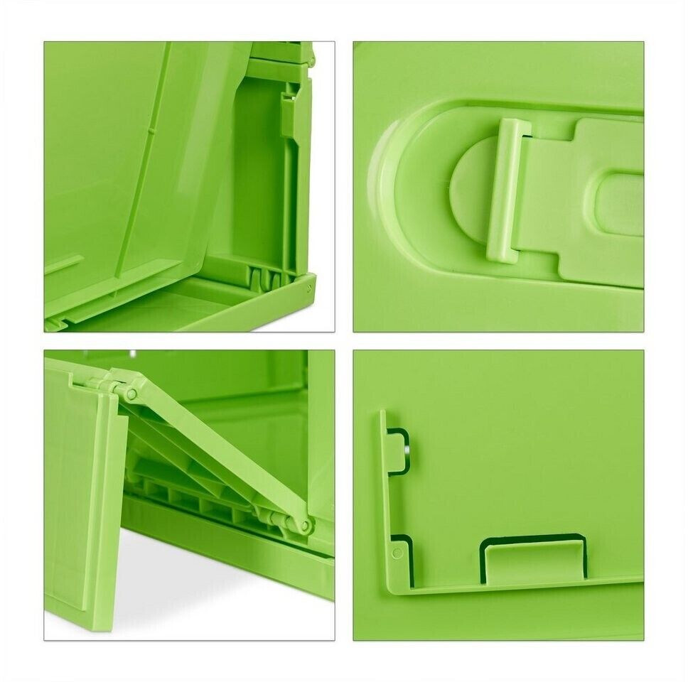 Relaxdays Klappbox 10022584, 60 Liter, grün, 58,5 x 40 x 31,5 cm