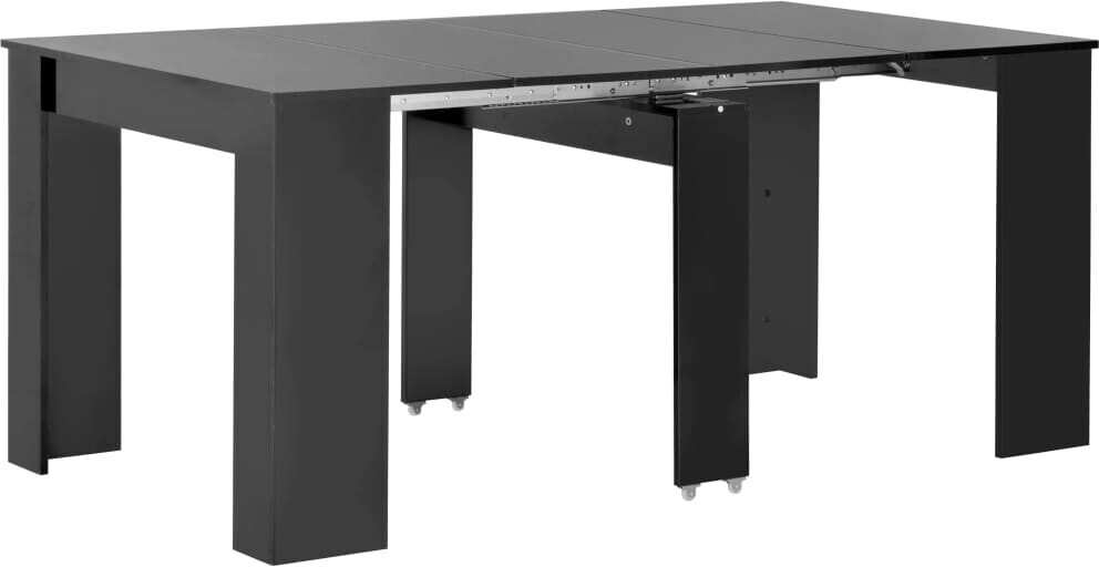 vidaXL Extendable Dining Table High Gloss - Black
