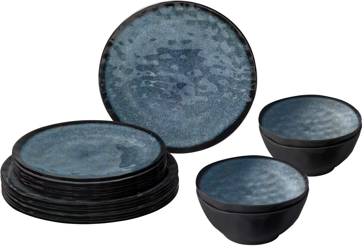 Brunner Outdoor Crockery Set Midday Venetian Lunchbox 12 pcs. black/blue