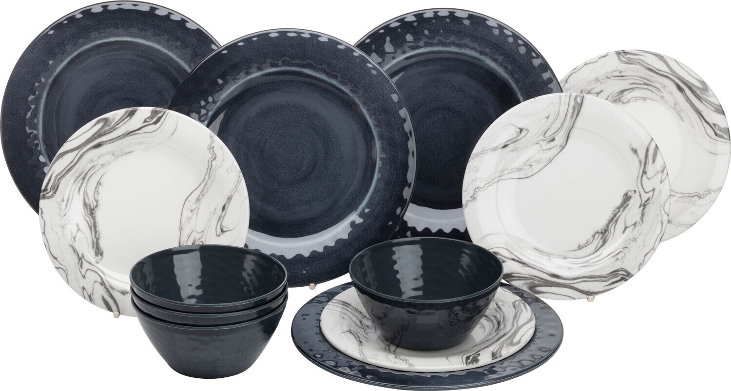 Flamefield Crockery Set Marble 12 pcs.