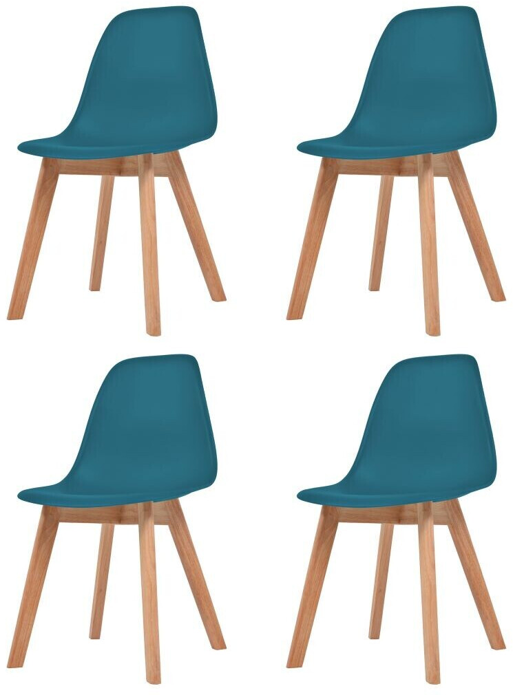 vidaXL Dining Chair Plastic Seat - 4pcs, Turqoise