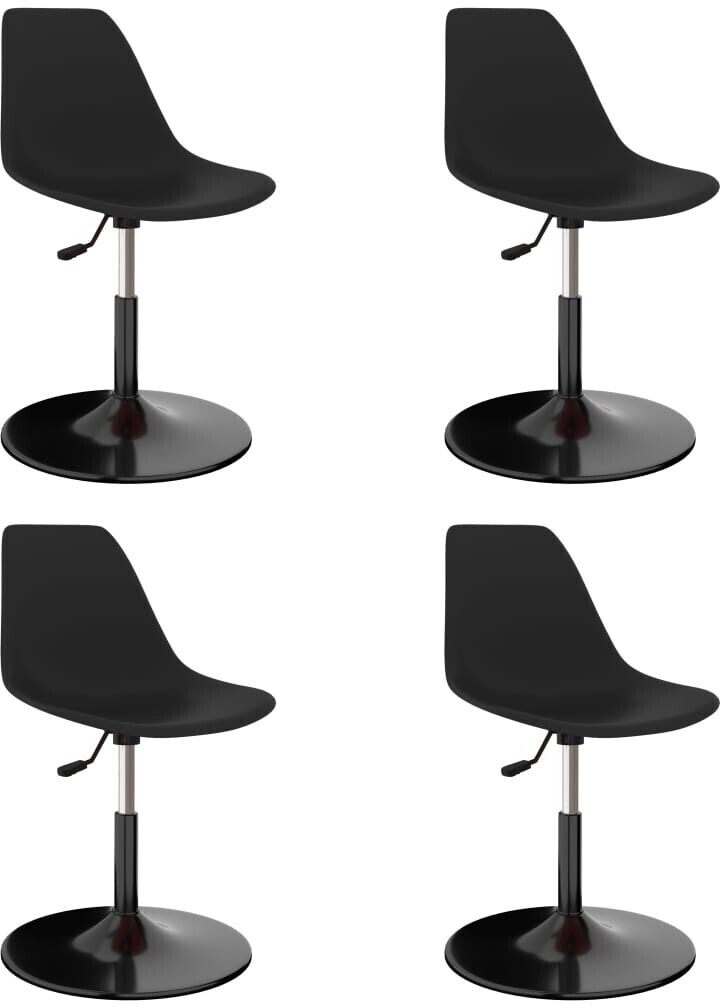 vidaXL Swivel Dining Chairs - 4pcs, Black